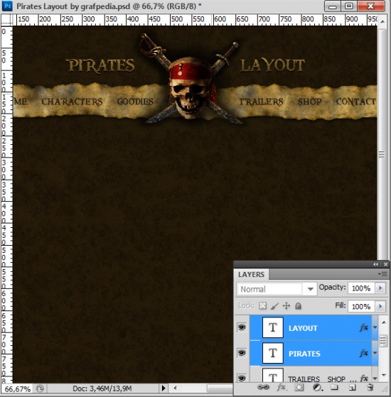 Design the Pirates Layout using Photoshop