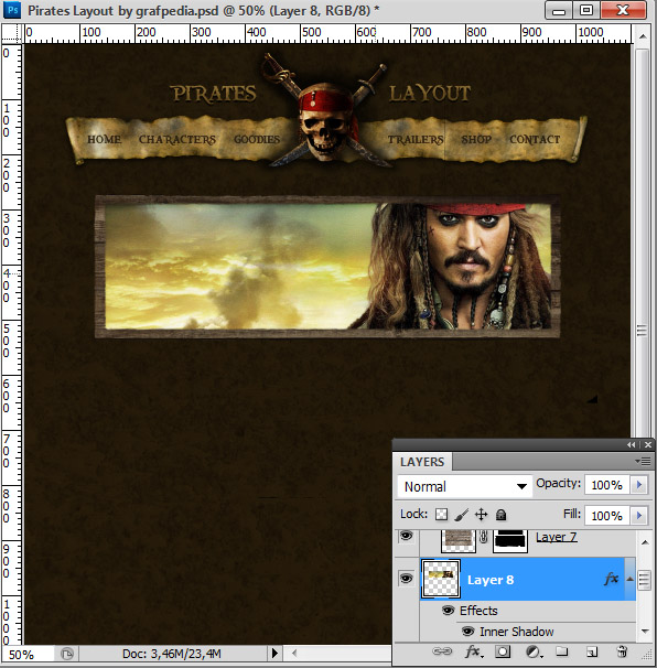 Design the Pirates Layout using Photoshop