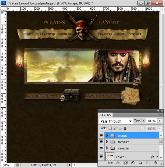 Design the Pirates Layout using Photoshop