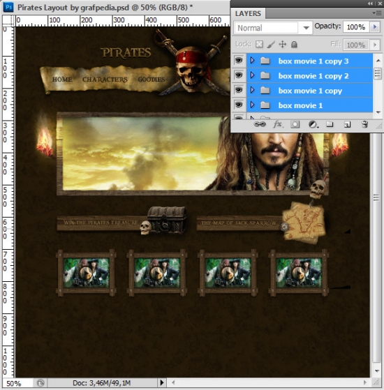Design the Pirates Layout using Photoshop