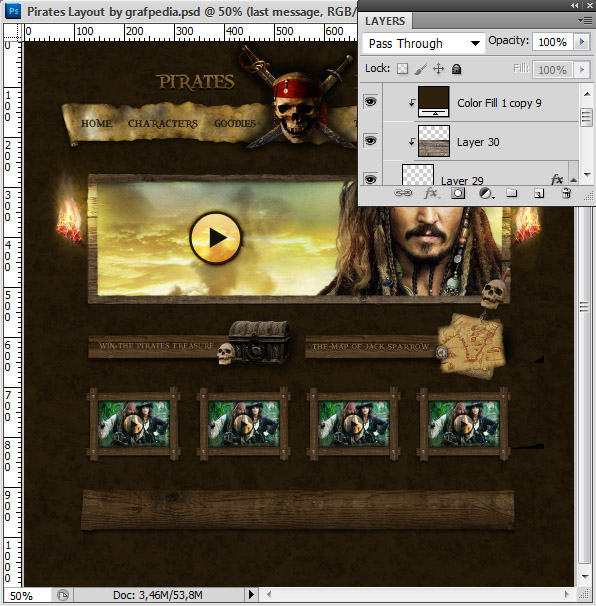 Design the Pirates Layout using Photoshop