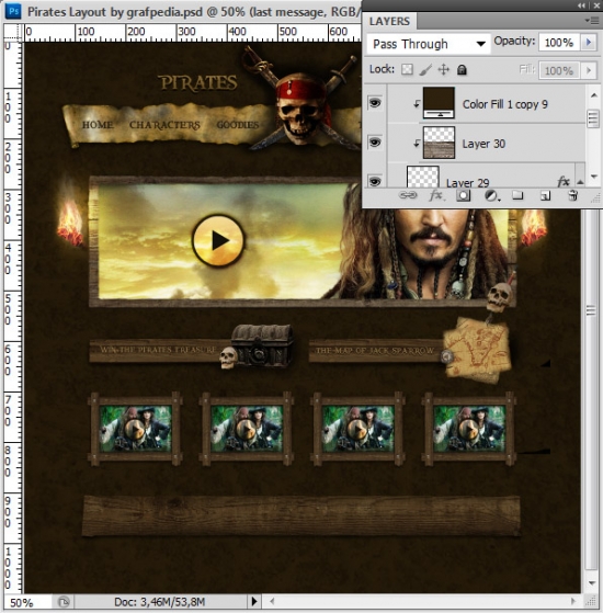 Design the Pirates Layout using Photoshop