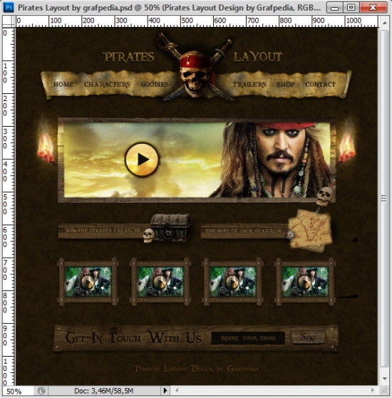 Design the Pirates Layout using Photoshop