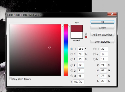 4 color 500x369 Create Abstract Dark Photo Manipulation with Splatter Brushes in Photoshop