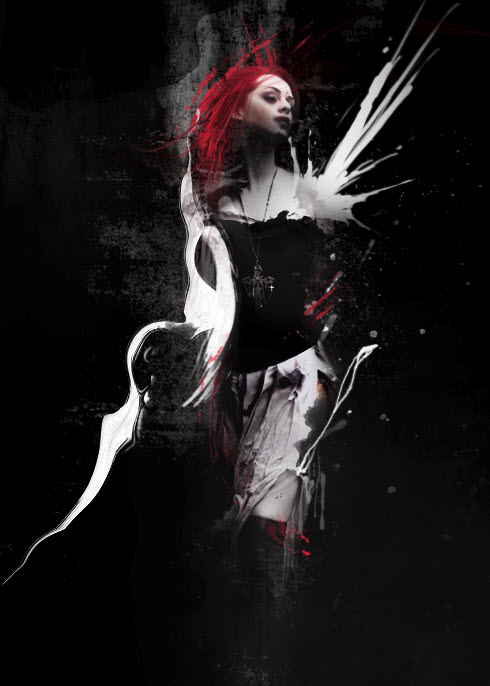 5 overall Create Abstract Dark Photo Manipulation with Splatter Brushes in Photoshop