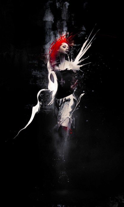 abstract model dark flatten 418x700 Create Abstract Dark Photo Manipulation with Splatter Brushes in Photoshop