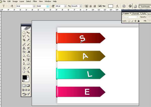 Bended SaleTag G Make Bended Sale Tag On Paper in Photoshop