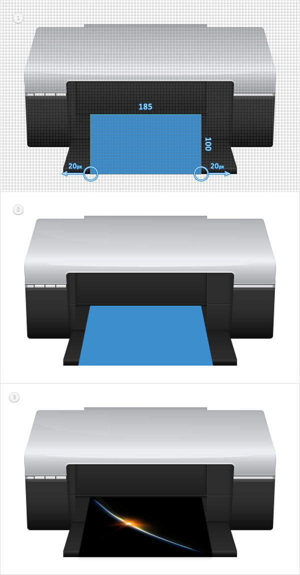 Draw a Detailed Printer Illustration From Scratch in Photoshop 53