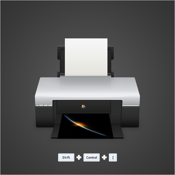 Draw a Detailed Printer Illustration From Scratch in Photoshop 83