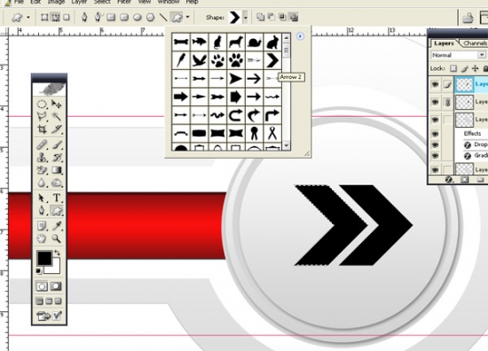 Red Arrow Button Vector H How To Make Red Arrow Button Vector in Photoshop