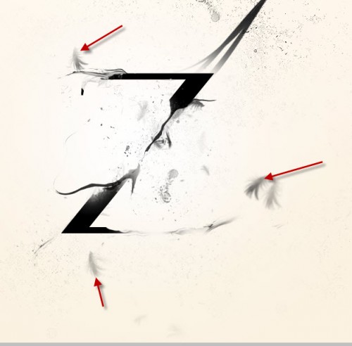 5 feather 500x492 Create a Grungy Style Pull Apart Text Effect in Photoshop