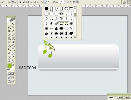 White Music Button E Learn To Make White Music Button in Photoshop