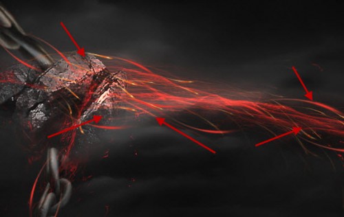 5 attach lines 500x316 Create a Surreal Magical Power Unleashed Scene in Photoshop