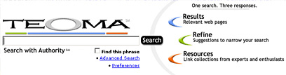 Image from Web Promotion Articles: Teoma - The Superior Search Engine?
