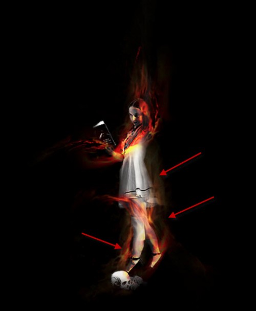 2 fire behind 500x608 Design a Dark Magical Scene with Nebula Effect in Photoshop