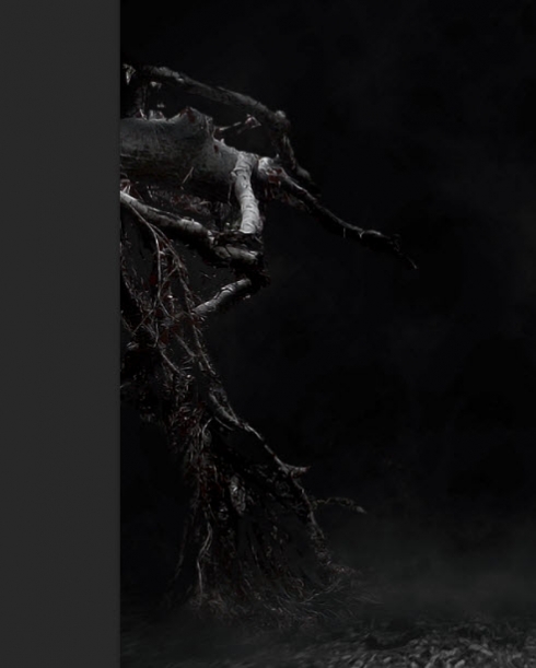 2 effect Create a Surreal Burning Tree Scene with Falling Particle Effect in Photoshop