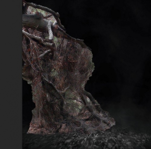 2 paste 500x492 Create a Surreal Burning Tree Scene with Falling Particle Effect in Photoshop