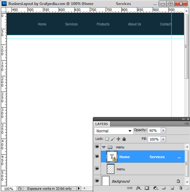 Photoshop tutorial - How To Design A Business Web Layout - step 4