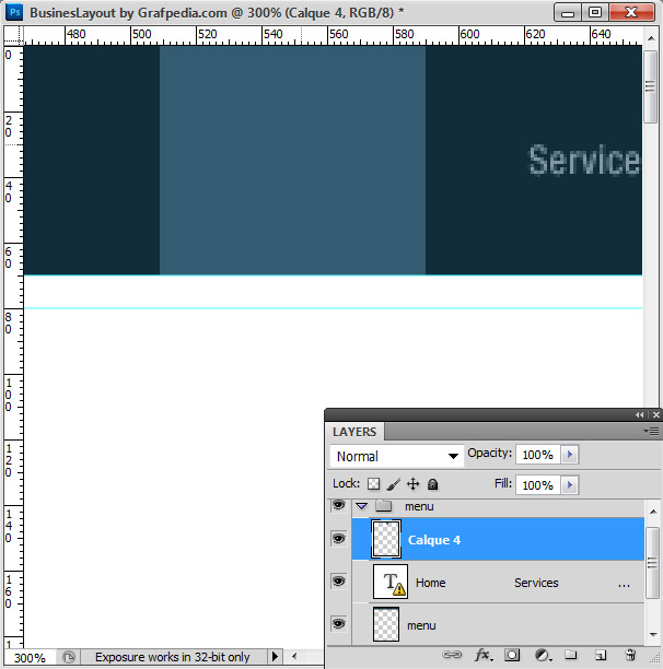 Photoshop tutorial - How To Design A Business Web Layout - step 5
