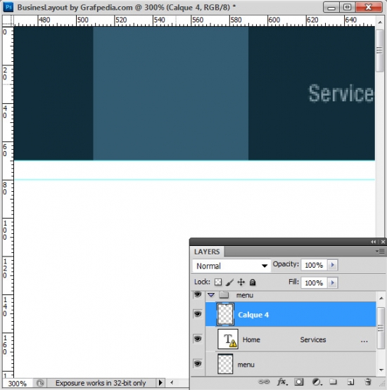 Photoshop tutorial - How To Design A Business Web Layout - step 5