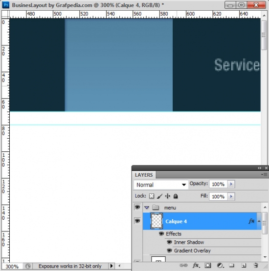 Photoshop tutorial - How To Design A Business Web Layout - step 6