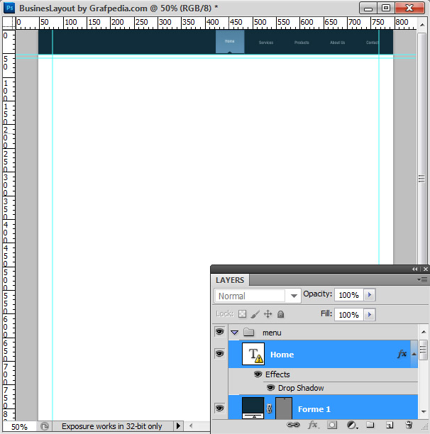 Photoshop tutorial - How To Design A Business Web Layout - step 9