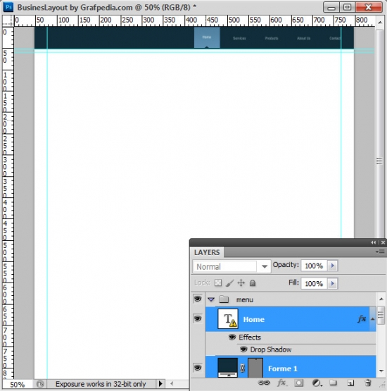 Photoshop tutorial - How To Design A Business Web Layout - step 9