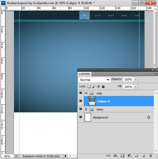 Photoshop tutorial - How To Design A Business Web Layout - step 10