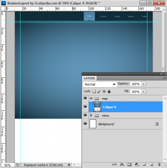 Photoshop tutorial - How To Design A Business Web Layout - step 10