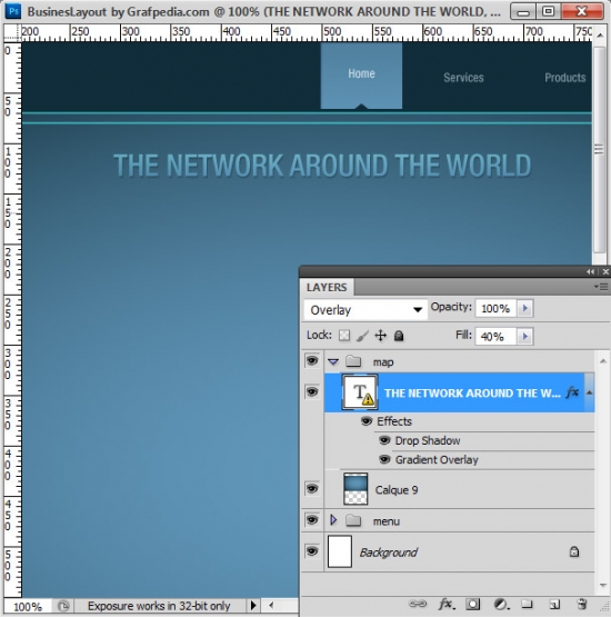 Photoshop tutorial - How To Design A Business Web Layout - step 11