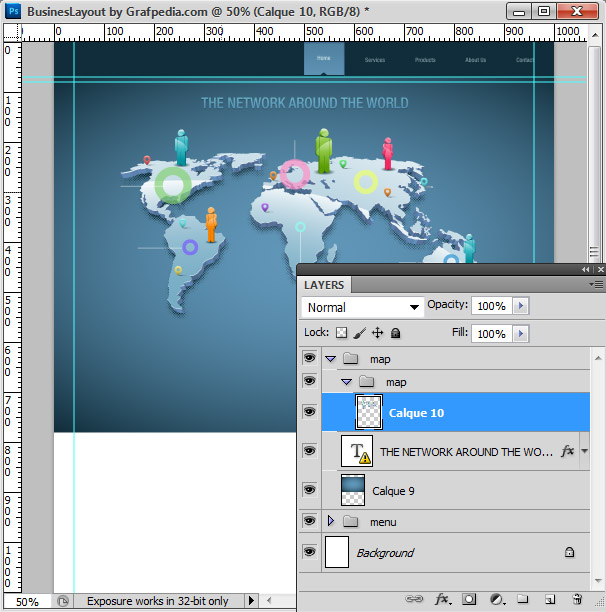 Photoshop tutorial - How To Design A Business Web Layout - step 12