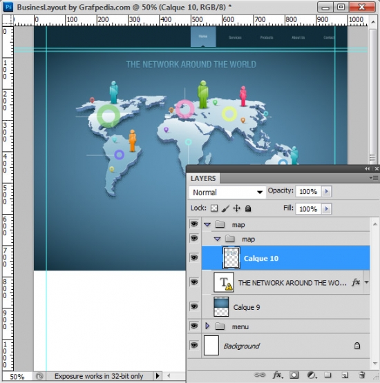 Photoshop tutorial - How To Design A Business Web Layout - step 12