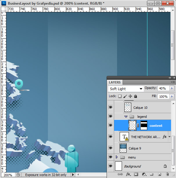Photoshop tutorial - How To Design A Business Web Layout - step 14
