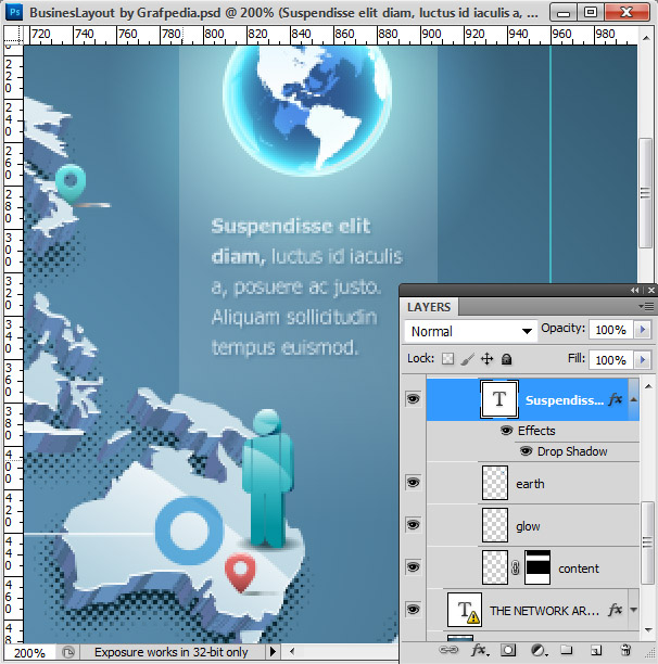 Photoshop tutorial - How To Design A Business Web Layout - step 17