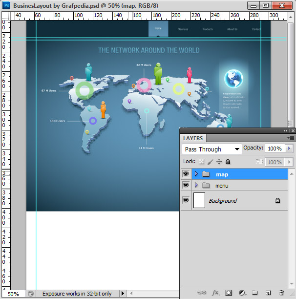 Photoshop tutorial - How To Design A Business Web Layout - step 19