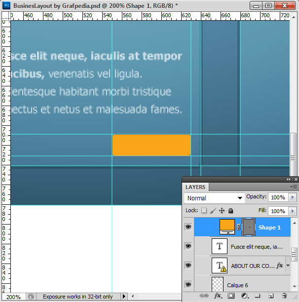 Photoshop tutorial - How To Design A Business Web Layout - step 30