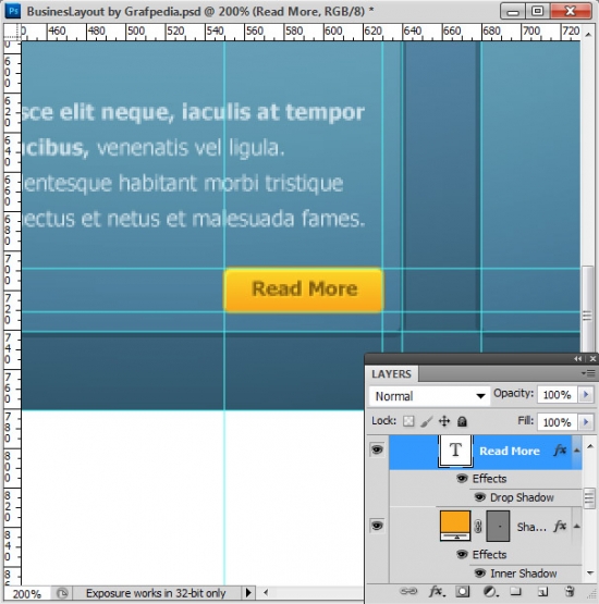 Photoshop tutorial - How To Design A Business Web Layout - step 32