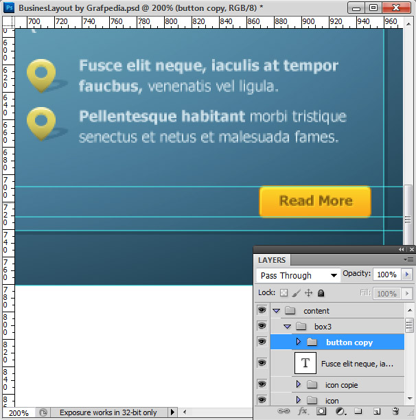 Photoshop tutorial - How To Design A Business Web Layout - step 36