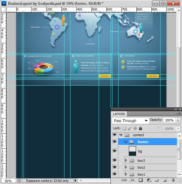 Photoshop tutorial - How To Design A Business Web Layout - step 38