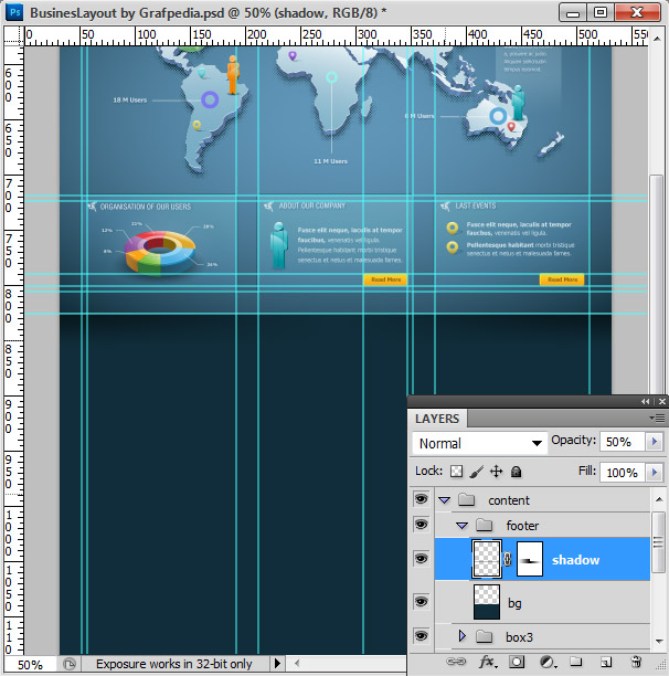 Photoshop tutorial - How To Design A Business Web Layout - step 40