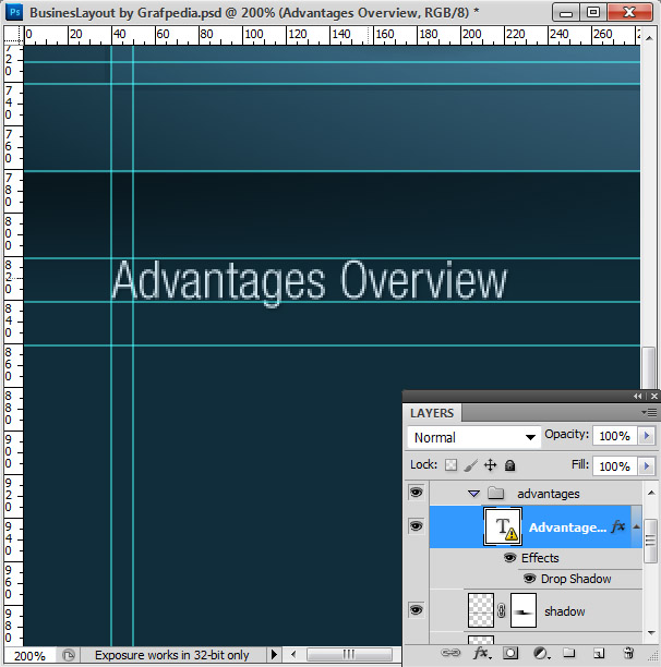 Photoshop tutorial - How To Design A Business Web Layout - step 41