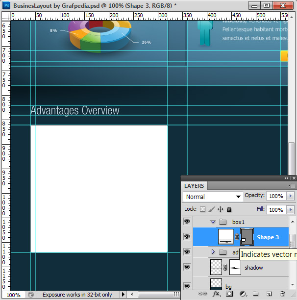 Photoshop tutorial - How To Design A Business Web Layout - step 42