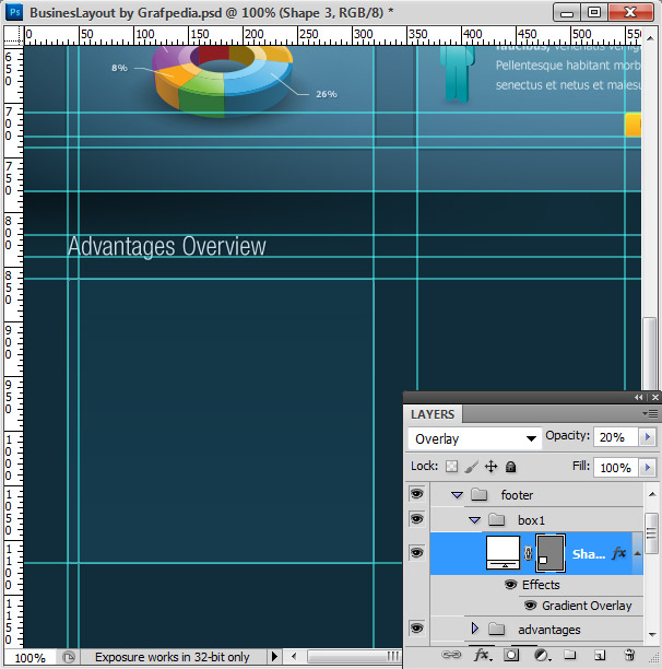 Photoshop tutorial - How To Design A Business Web Layout - step 43