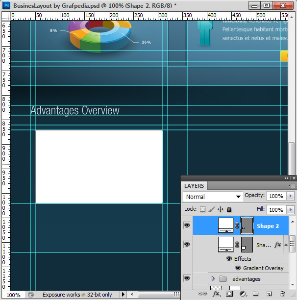 Photoshop tutorial - How To Design A Business Web Layout - step 44