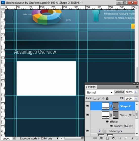 Photoshop tutorial - How To Design A Business Web Layout - step 44