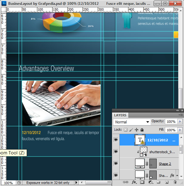 Photoshop tutorial - How To Design A Business Web Layout - step 46