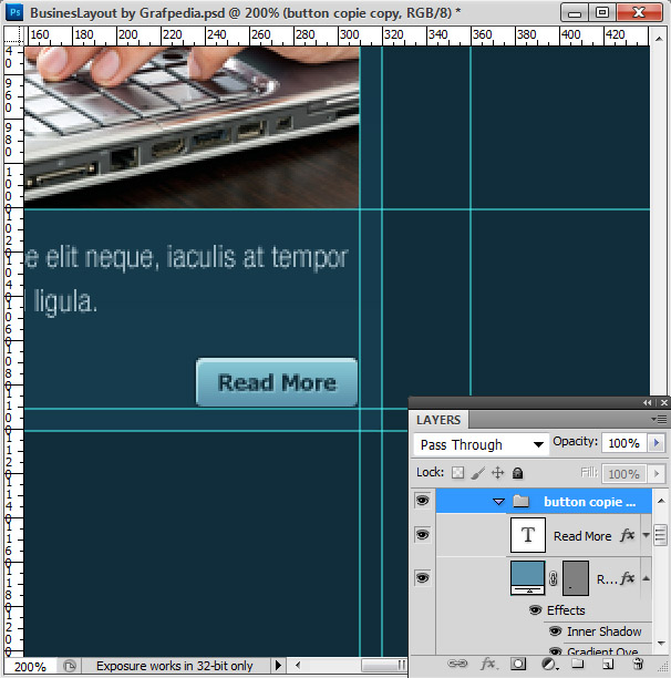 Photoshop tutorial - How To Design A Business Web Layout - step 48