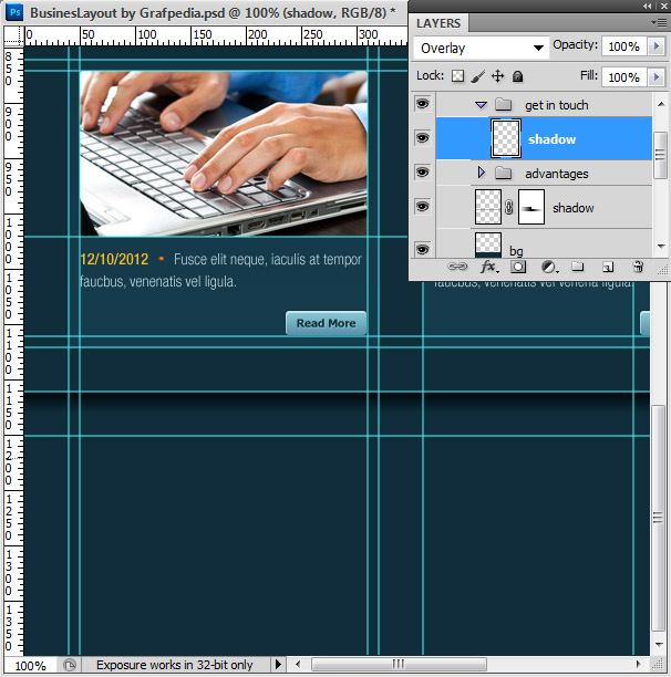 Photoshop tutorial - How To Design A Business Web Layout - step 52