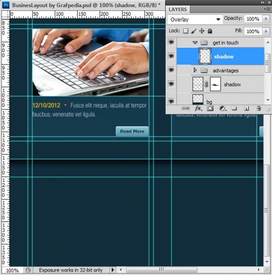 Photoshop tutorial - How To Design A Business Web Layout - step 52