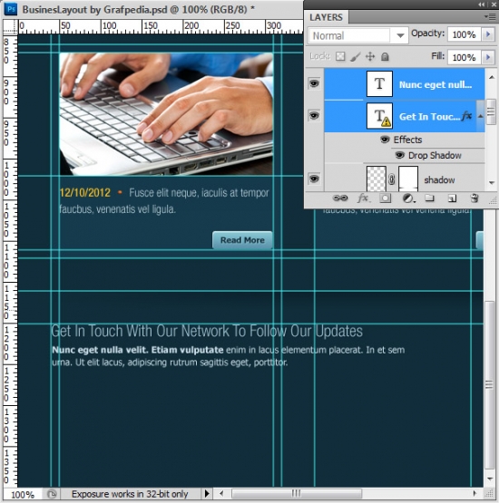 Photoshop tutorial - How To Design A Business Web Layout - step 53